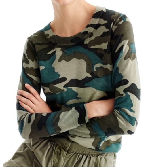 J Crew Merino Wool Tippi sweater in camouflage - Picture 1 of 7